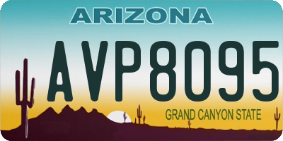 AZ license plate AVP8095