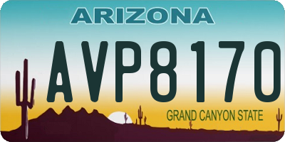 AZ license plate AVP8170