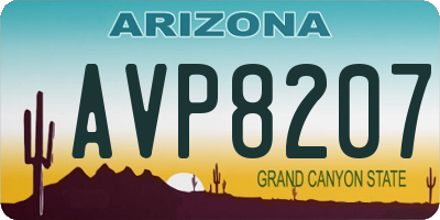 AZ license plate AVP8207