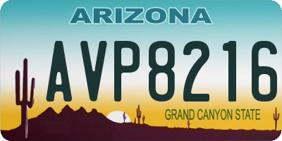 AZ license plate AVP8216