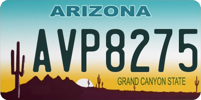 AZ license plate AVP8275