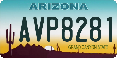 AZ license plate AVP8281