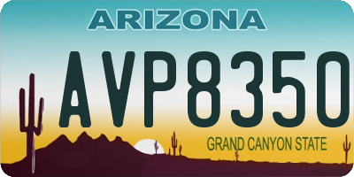 AZ license plate AVP8350