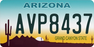 AZ license plate AVP8437