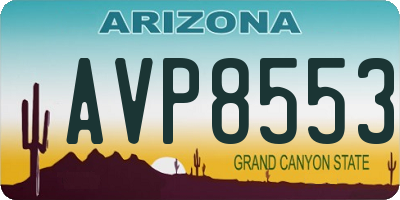 AZ license plate AVP8553