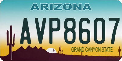 AZ license plate AVP8607
