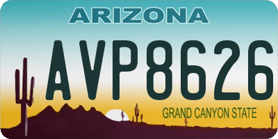 AZ license plate AVP8626