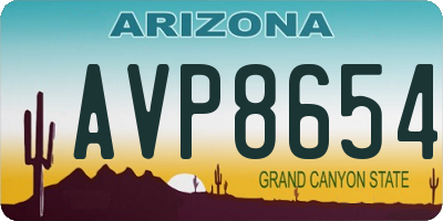 AZ license plate AVP8654