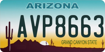 AZ license plate AVP8663