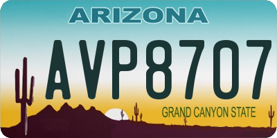 AZ license plate AVP8707