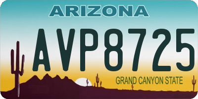 AZ license plate AVP8725