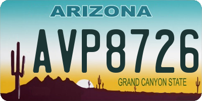 AZ license plate AVP8726