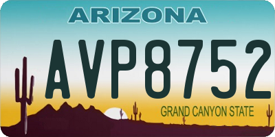 AZ license plate AVP8752