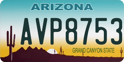 AZ license plate AVP8753