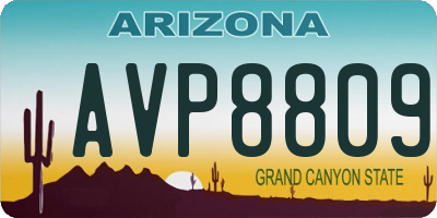 AZ license plate AVP8809