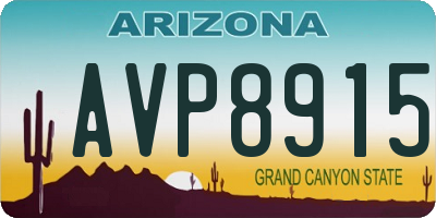 AZ license plate AVP8915