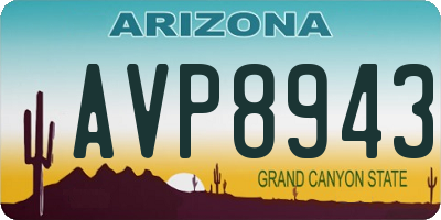 AZ license plate AVP8943