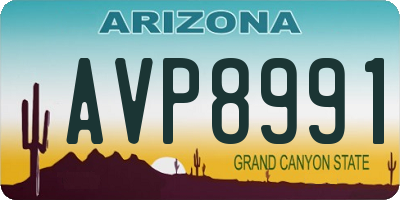 AZ license plate AVP8991