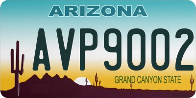 AZ license plate AVP9002