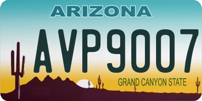 AZ license plate AVP9007
