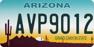 AZ license plate AVP9012