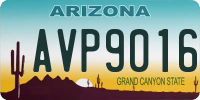AZ license plate AVP9016