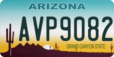 AZ license plate AVP9082