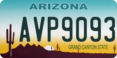 AZ license plate AVP9093