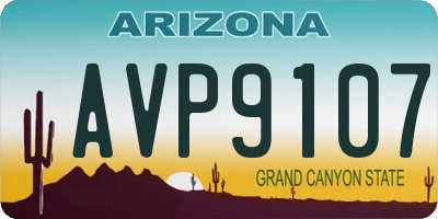AZ license plate AVP9107