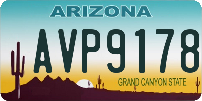 AZ license plate AVP9178