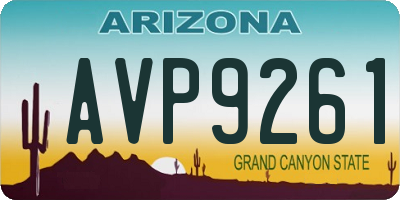 AZ license plate AVP9261