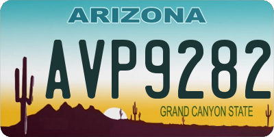 AZ license plate AVP9282