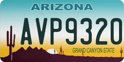 AZ license plate AVP9320
