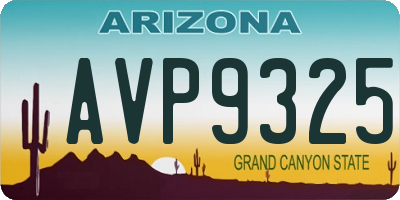 AZ license plate AVP9325