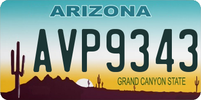 AZ license plate AVP9343