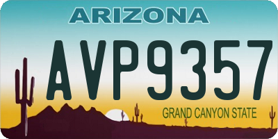 AZ license plate AVP9357