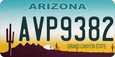 AZ license plate AVP9382