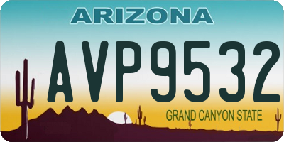 AZ license plate AVP9532