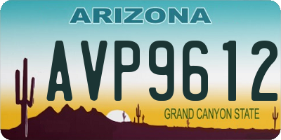 AZ license plate AVP9612