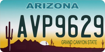 AZ license plate AVP9629