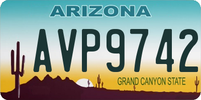 AZ license plate AVP9742