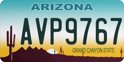 AZ license plate AVP9767