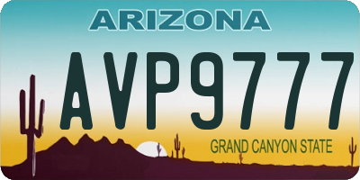 AZ license plate AVP9777