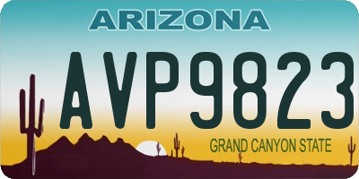 AZ license plate AVP9823