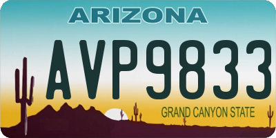 AZ license plate AVP9833