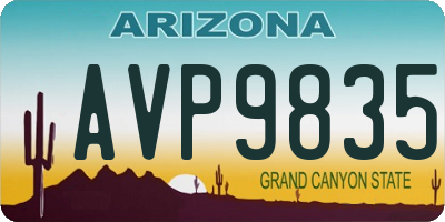 AZ license plate AVP9835