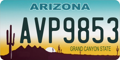 AZ license plate AVP9853