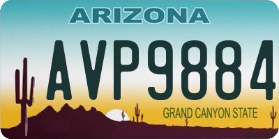 AZ license plate AVP9884