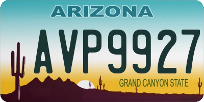 AZ license plate AVP9927