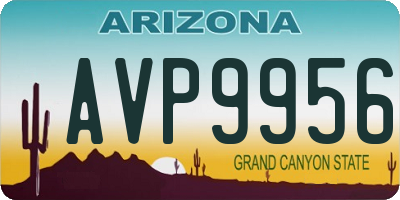 AZ license plate AVP9956